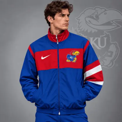 Kansas Jayhawks | Premium NCAA Classic Sideline Colorblock Full Zip Jacket NDN