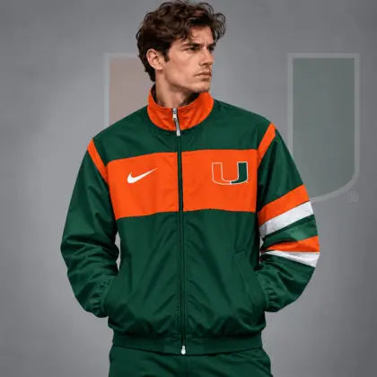 Miami Hurricanes | Premium NCAA Classic Sideline Colorblock Full Zip Jacket NDN