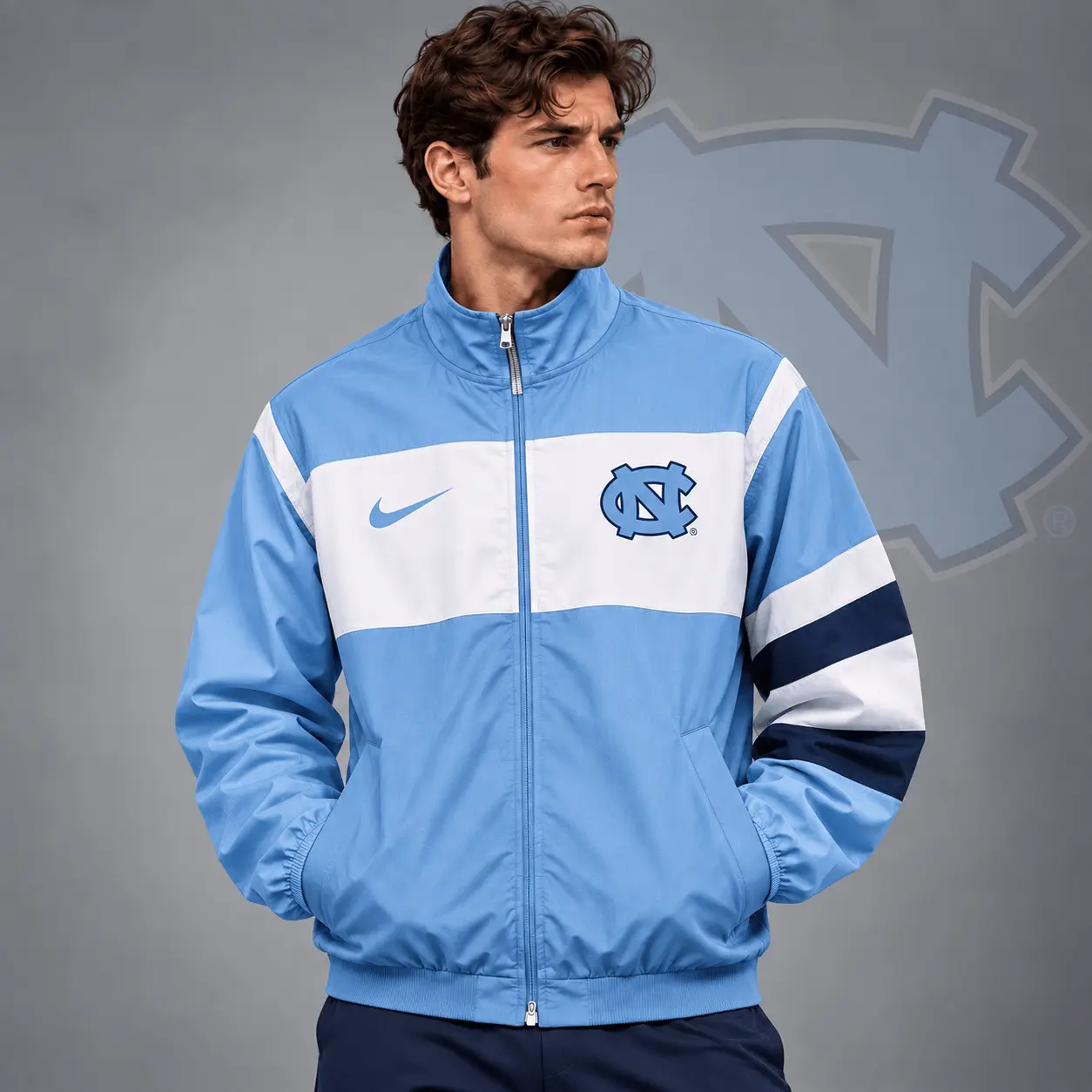 North Carolina Tar Heels | Premium NCAA Classic Sideline Colorblock Full Zip Jacket NDN