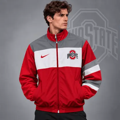 Ohio State Buckeyes | Premium NCAA Classic Sideline Colorblock Full Zip Jacket NDN