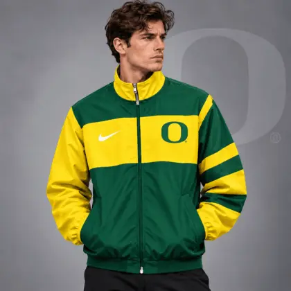 Oregon Ducks | Premium NCAA Classic Sideline Colorblock Full Zip Jacket NDN