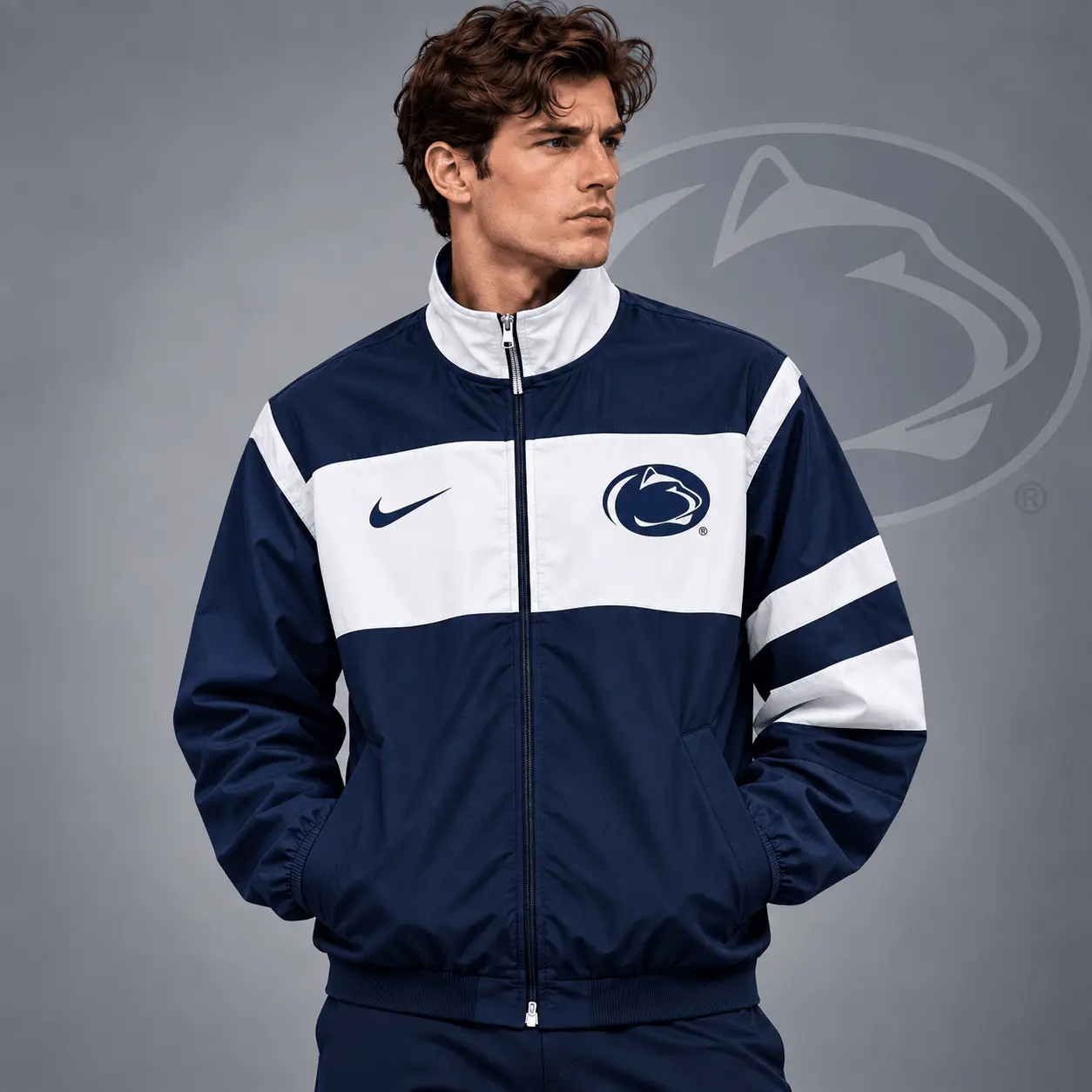 Penn State Nittany Lions | Premium NCAA Classic Sideline Colorblock Full Zip Jacket NDN