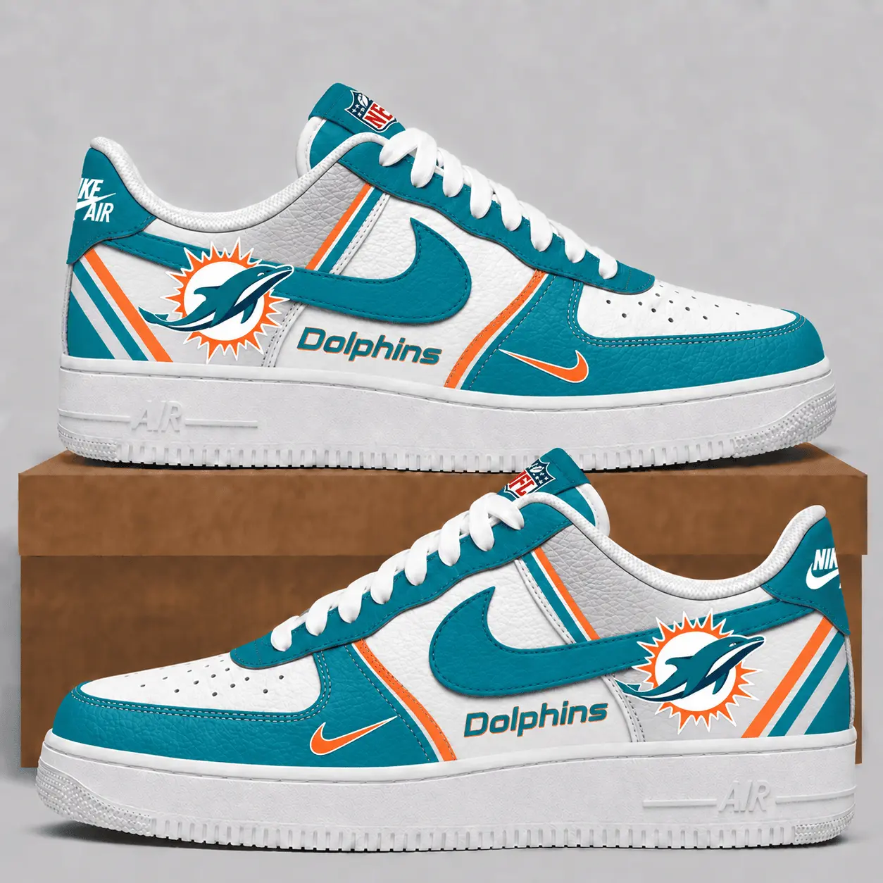 Miami Dolphins | Premium NFL Team Air Force Sneakers NTT