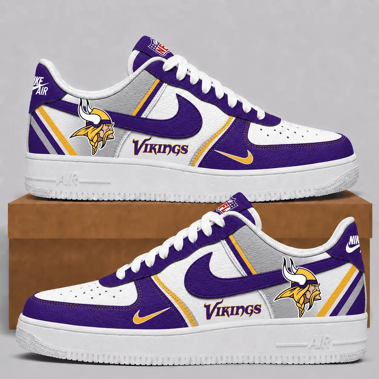 Minnesota Vikings | Premium NFL Team Air Force Sneakers NTT