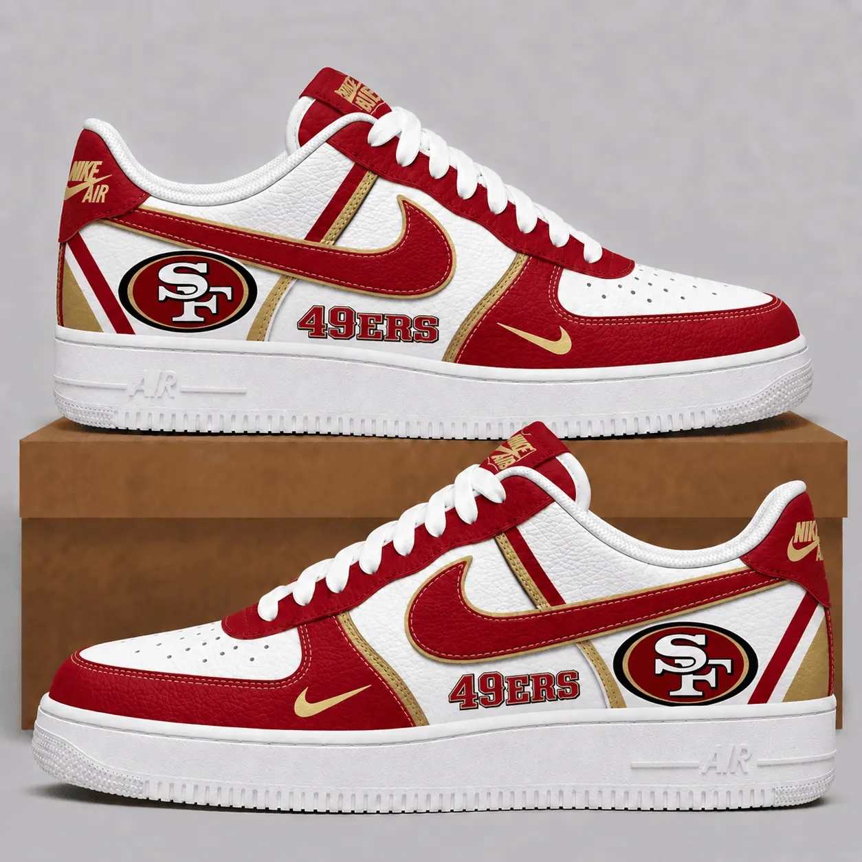 San Francisco 49ers | Premium NFL Team Air Force Sneakers NTT