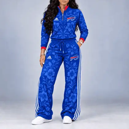 Buffalo Bills | Premium NFL Stadium Style Floral Quarter-Zip + Pants TD