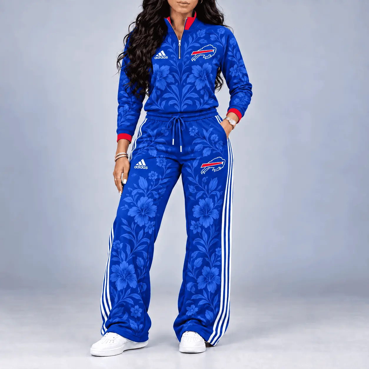 Buffalo Bills | Premium NFL Stadium Style Floral Quarter-Zip + Pants TD