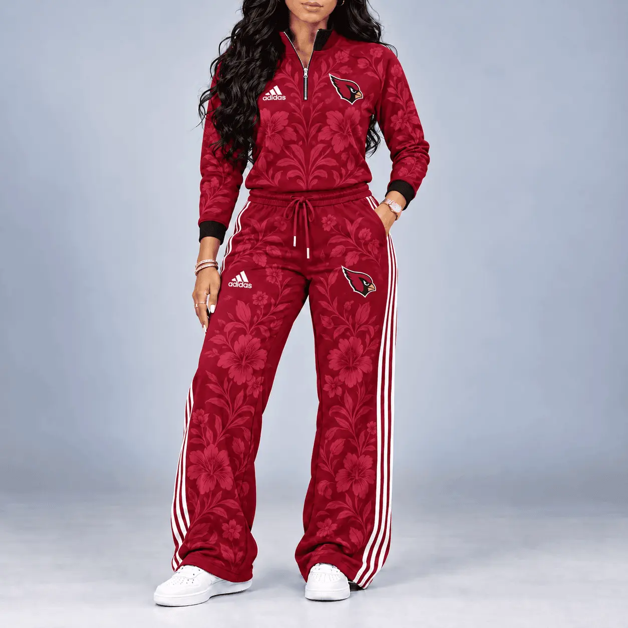 Arizona Cardinals | Premium NFL Stadium Style Floral Quarter-Zip + Pants TD
