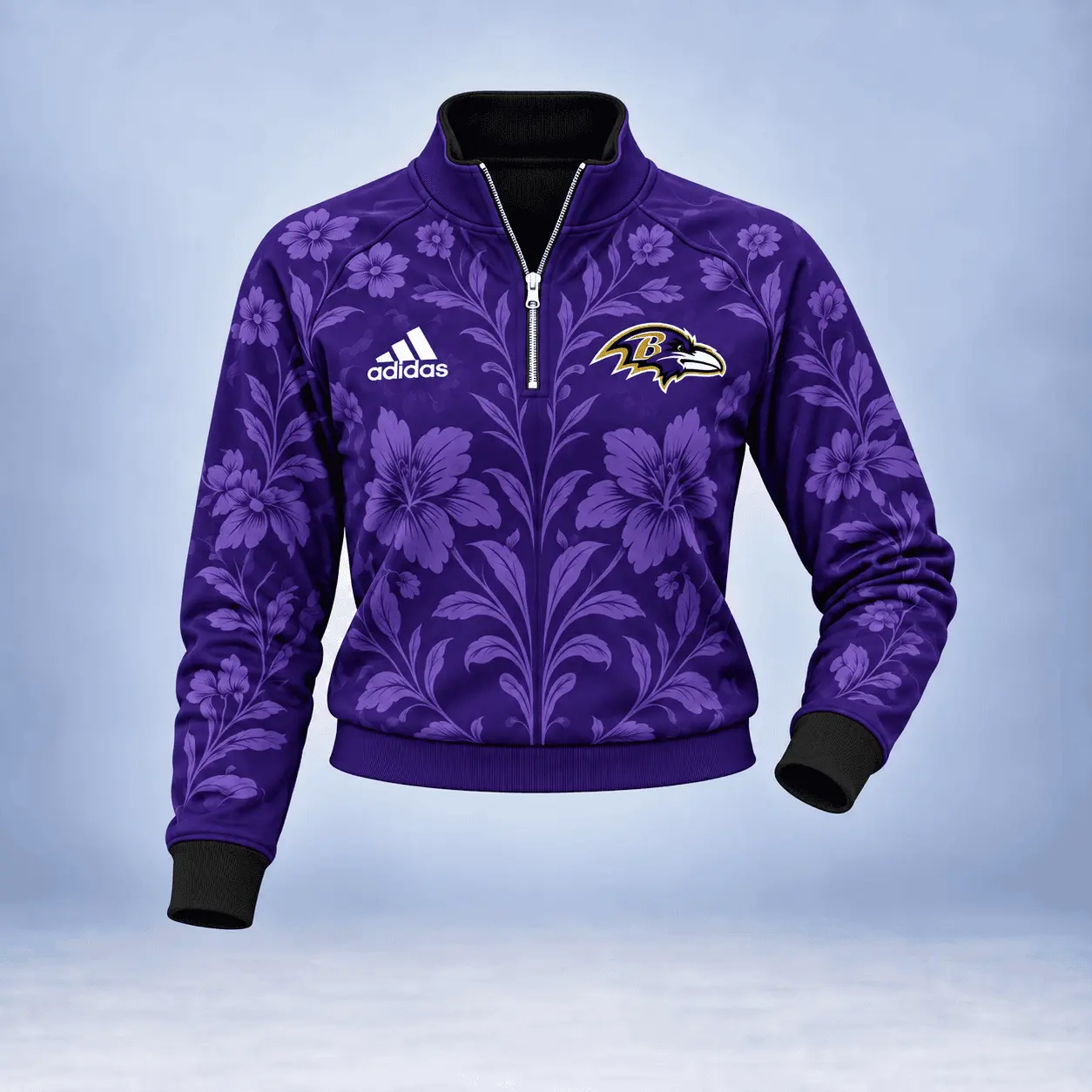 Baltimore Ravens | Premium NFL Stadium Style Floral Quarter-Zip + Pants TD - Image 2