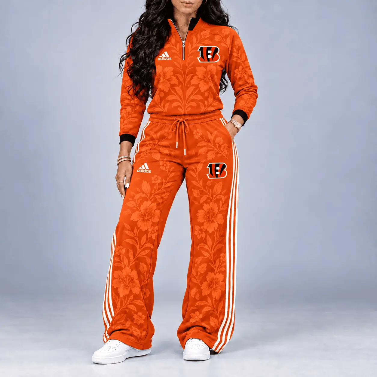 Cincinnati Bengals | Premium NFL Stadium Style Floral Quarter-Zip + Pants TD
