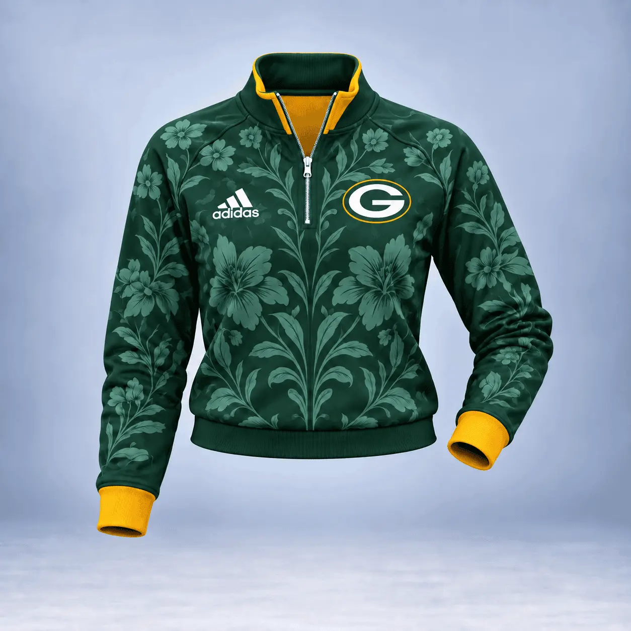 Green Bay Packers | Premium NFL Stadium Style Floral Quarter-Zip + Pants TD - Image 2