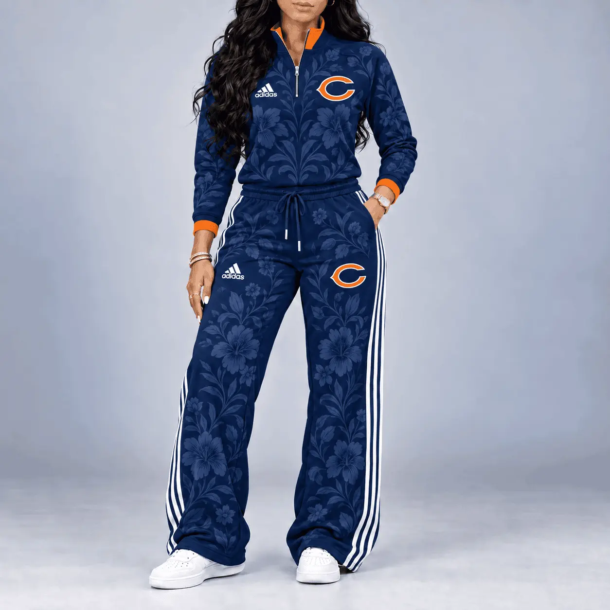 Chicago Bears | Premium NFL Stadium Style Floral Quarter-Zip + Pants TD