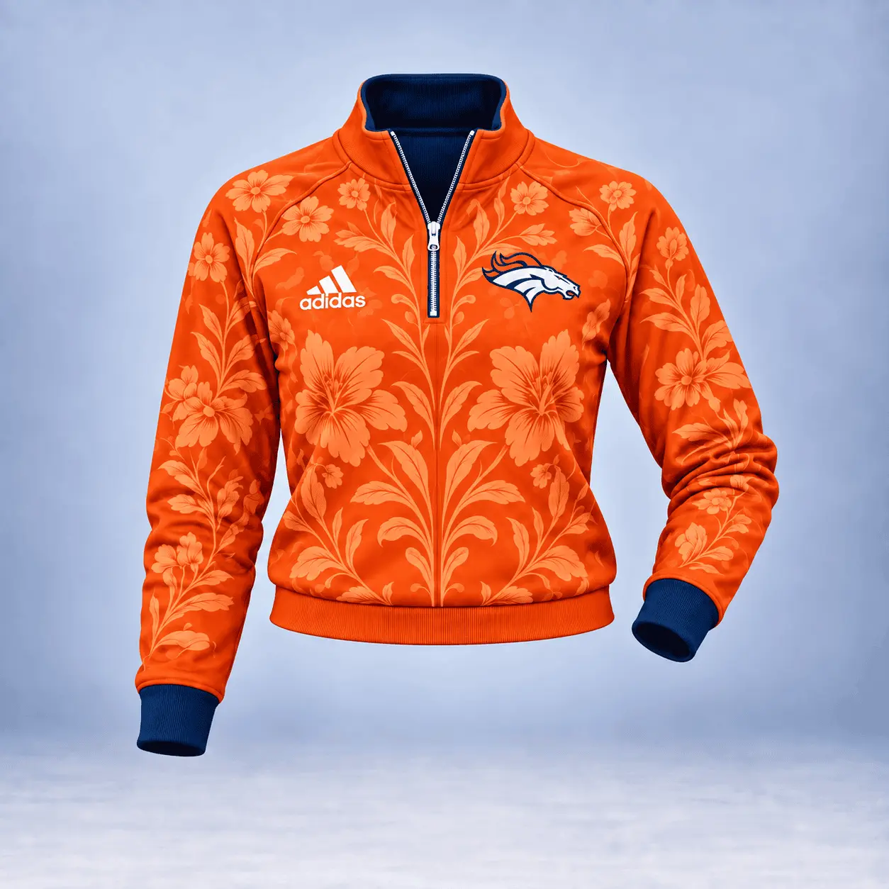Denver Broncos | Premium NFL Stadium Style Floral Quarter-Zip + Pants TD - Image 2