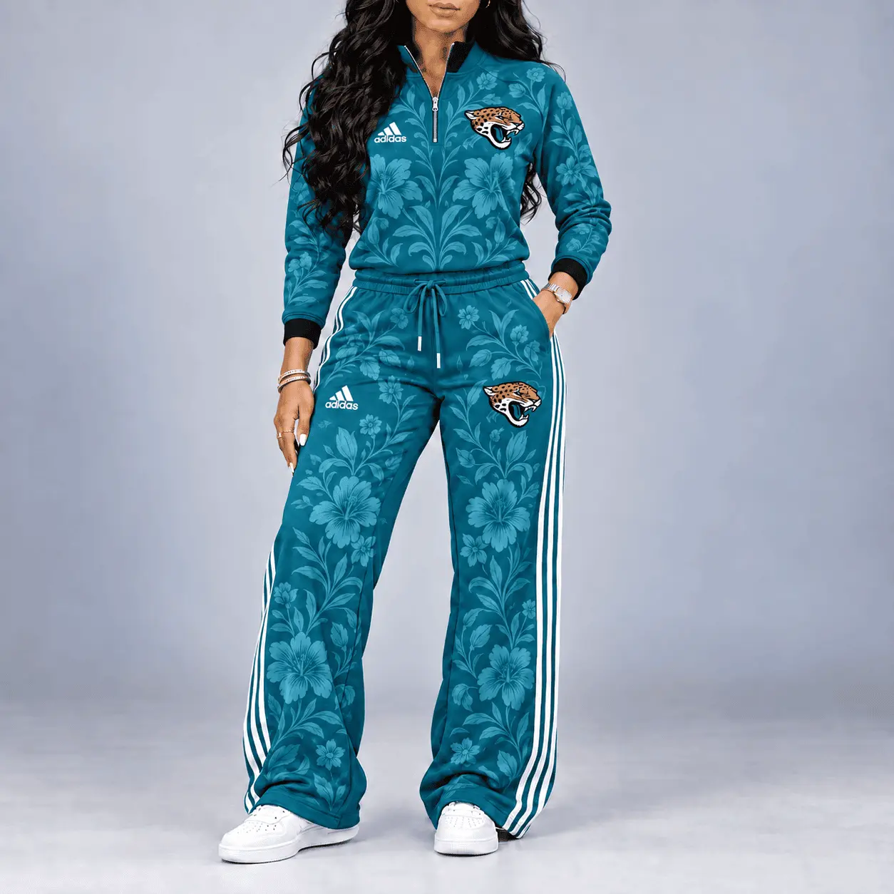 Jacksonville Jaguars | Premium NFL Stadium Style Floral Quarter-Zip + Pants TD