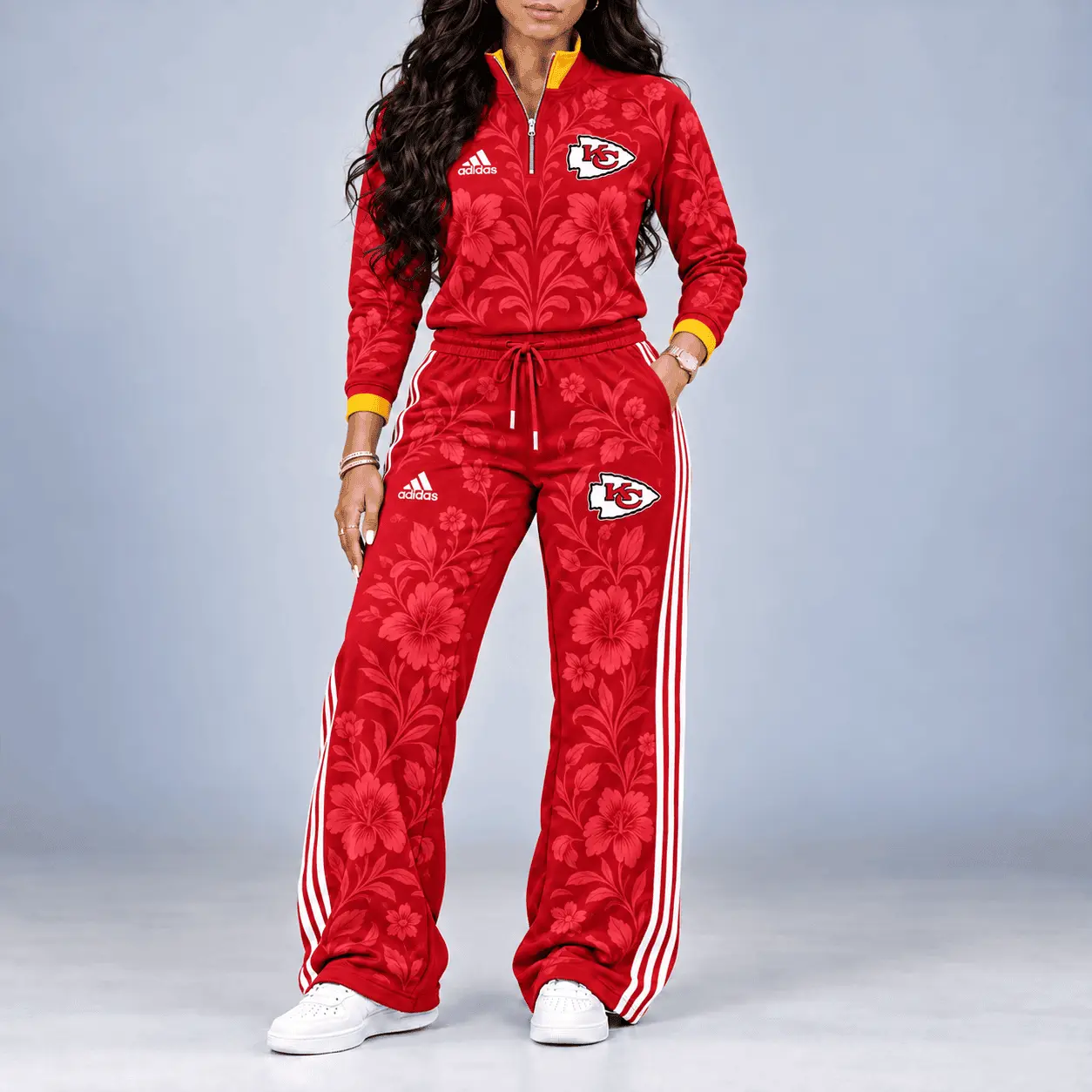 Kansas City Chiefs | Premium NFL Stadium Style Floral Quarter-Zip + Pants TD