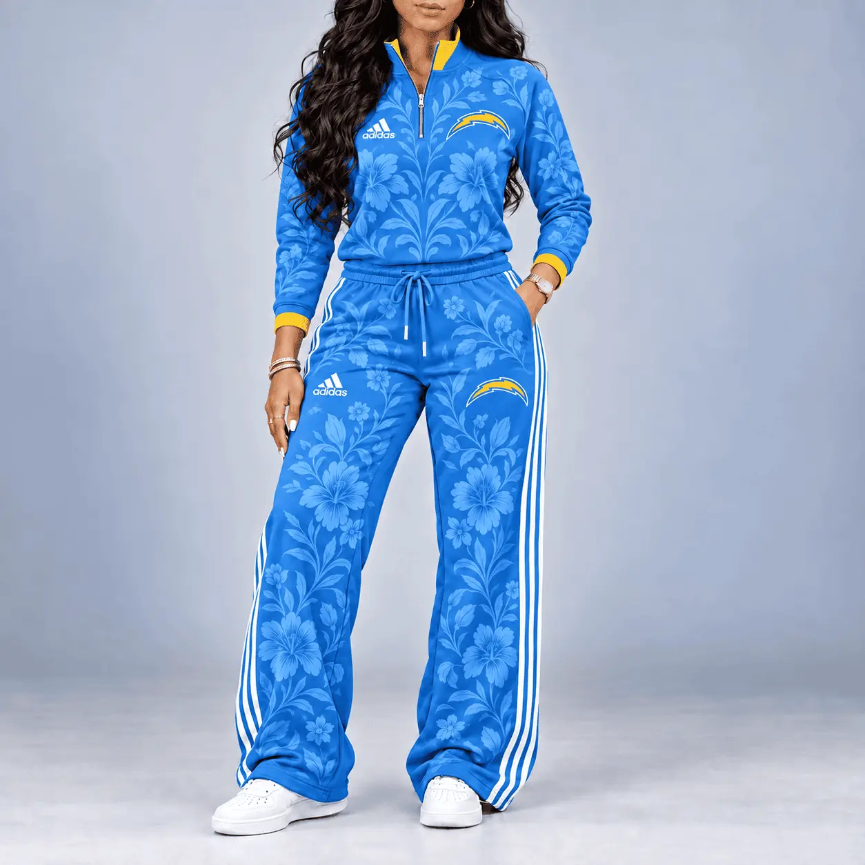 Los Angeles Chargers | Premium NFL Stadium Style Floral Quarter-Zip + Pants TD