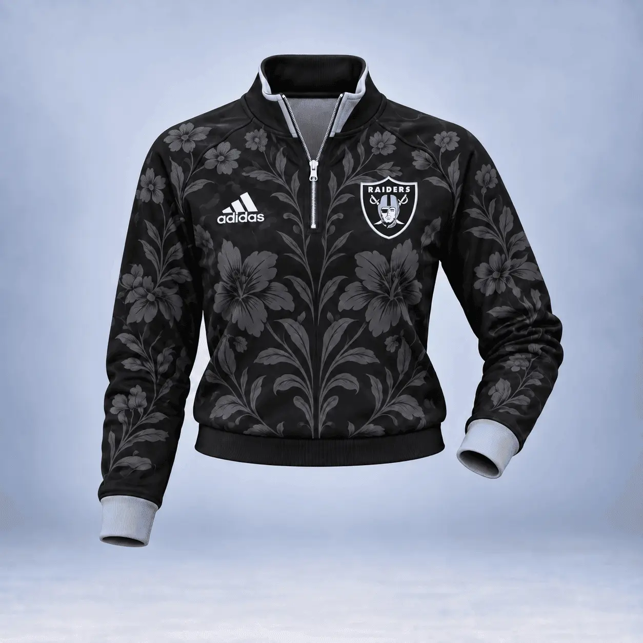 Las Vegas Raiders | Premium NFL Stadium Style Floral Quarter-Zip + Pants TD - Image 2