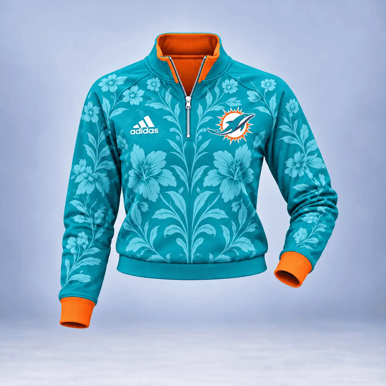 Miami Dolphins | Premium NFL Stadium Style Floral Quarter-Zip + Pants TD - Image 2