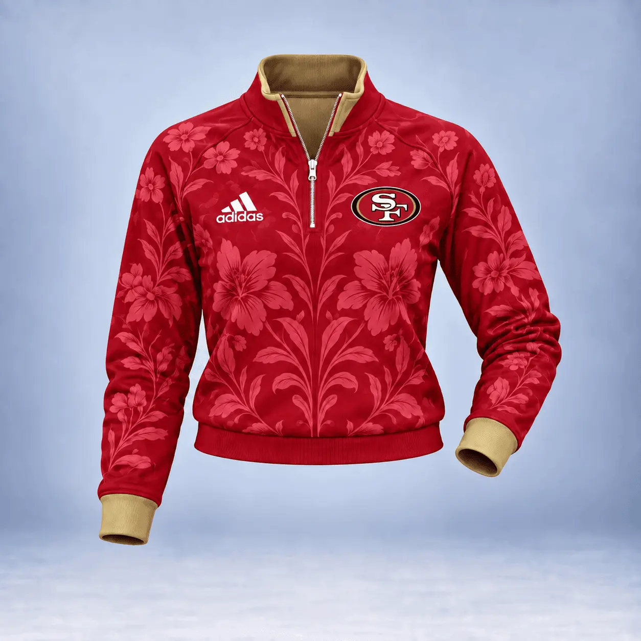 San Francisco 49ers | Premium NFL Stadium Style Floral Quarter-Zip + Pants TD - Image 2