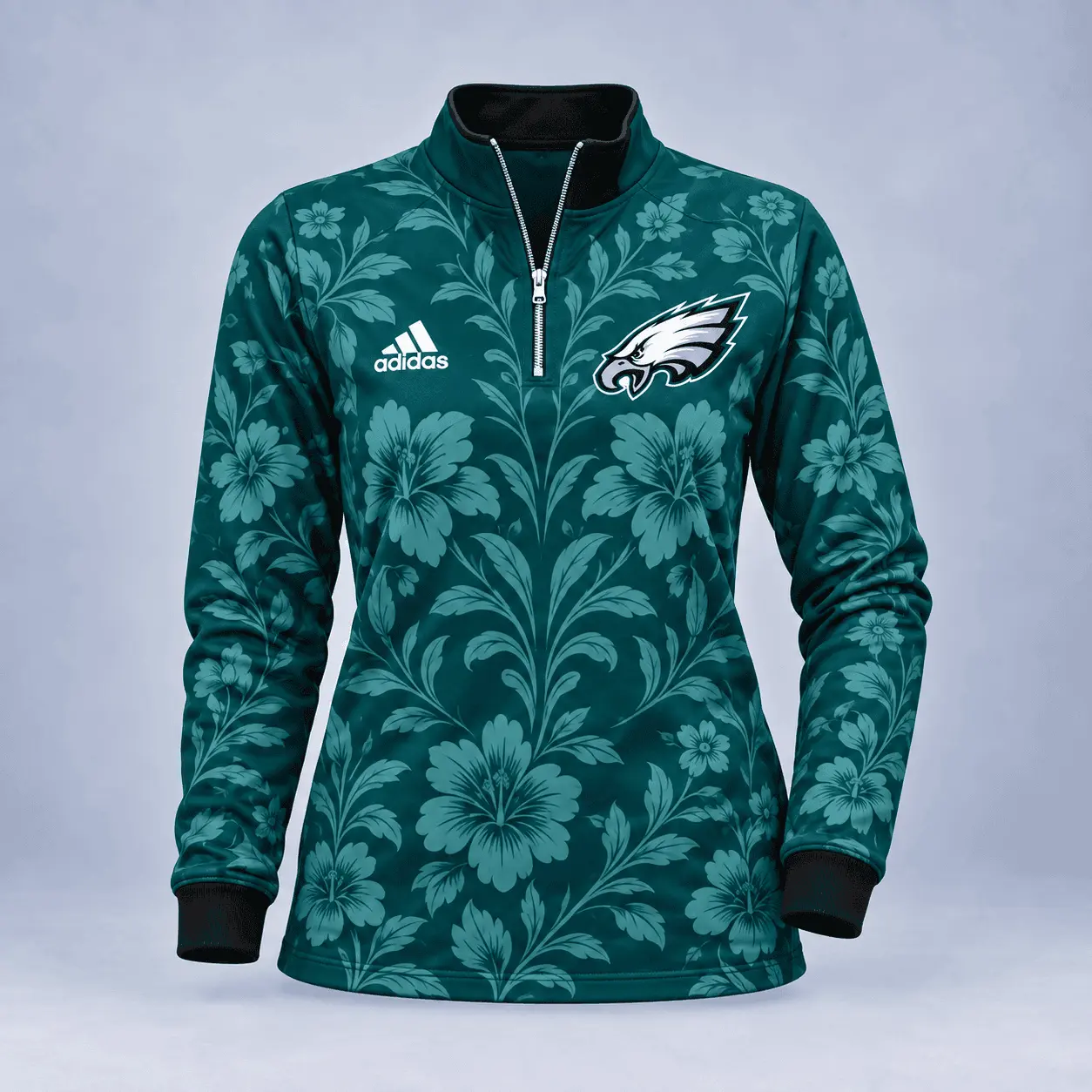 Philadelphia Eagles | Premium NFL Stadium Style Floral Quarter-Zip + Pants TD - Image 2