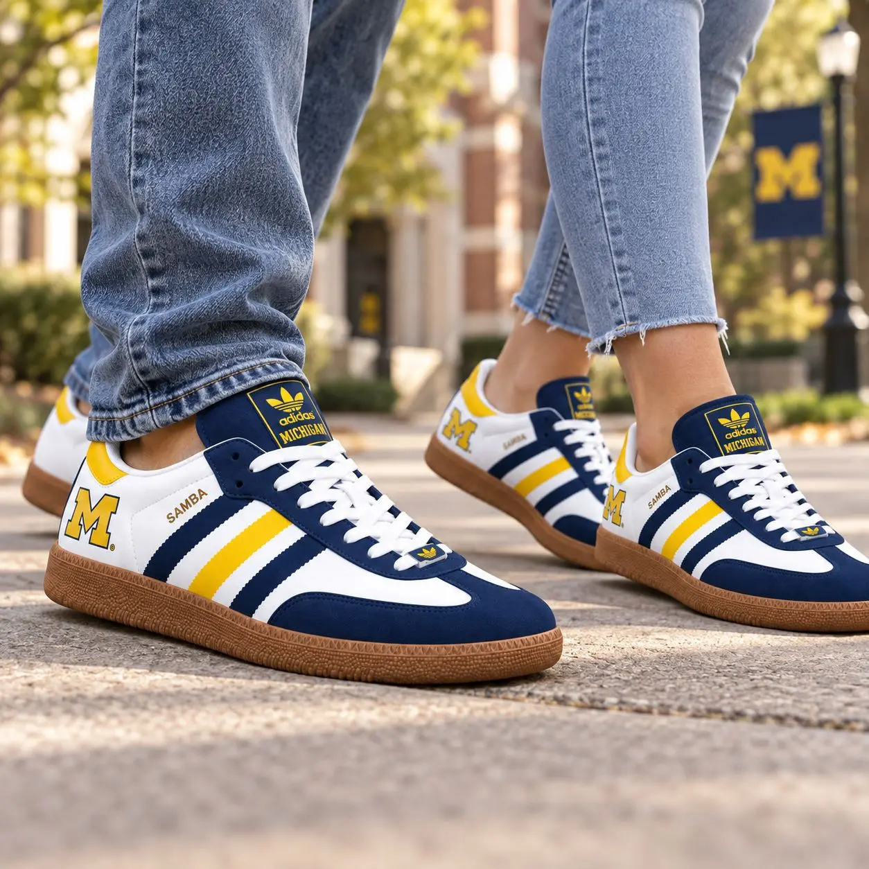 Michigan Wolverines | Premium NCAA Team Pride Samba Shoes NY - Image 2