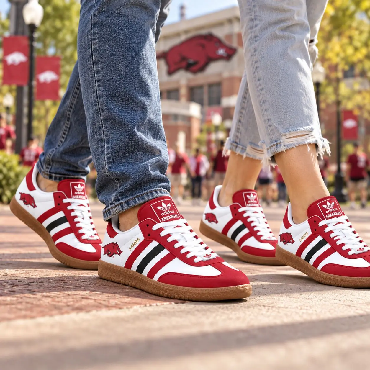 Arkansas Razorbacks | Premium NCAA Team Pride Samba Shoes NY - Image 2