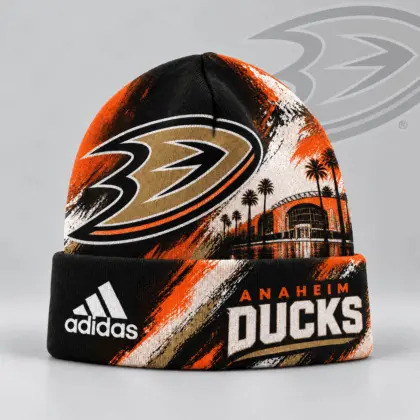 Anaheim Ducks | Premium NHL Distressed Cityscape Logo Knit Beanie NDN