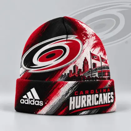 Carolina Hurricanes | Premium NHL Distressed Cityscape Logo Knit Beanie NDN
