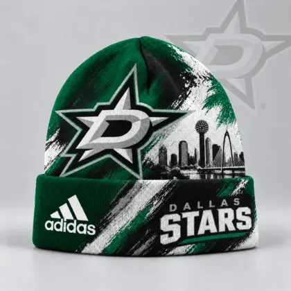 Dallas Stars | Premium NHL Distressed Cityscape Logo Knit Beanie NDN