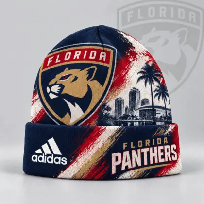 Florida Panthers | Premium NHL Distressed Cityscape Logo Knit Beanie NDN
