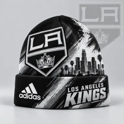 Los Angeles Kings | Premium NHL Distressed Cityscape Logo Knit Beanie NDN