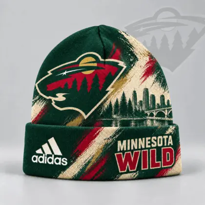 Minnesota Wild | Premium NHL Distressed Cityscape Logo Knit Beanie NDN