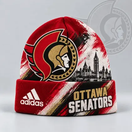 Ottawa Senators | Premium NHL Distressed Cityscape Logo Knit Beanie NDN