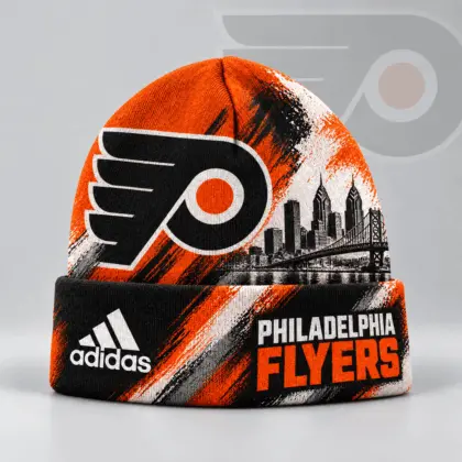 Philadelphia Flyers | Premium NHL Distressed Cityscape Logo Knit Beanie NDN