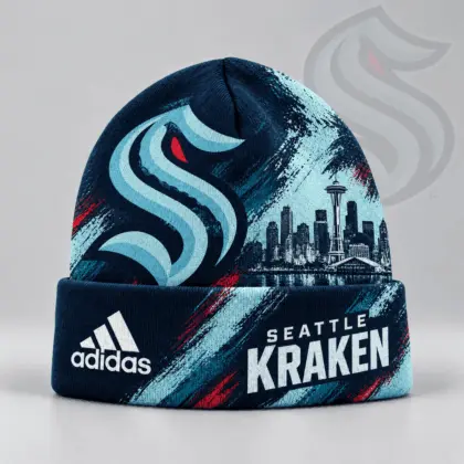 Seattle Kraken | Premium NHL Distressed Cityscape Logo Knit Beanie NDN