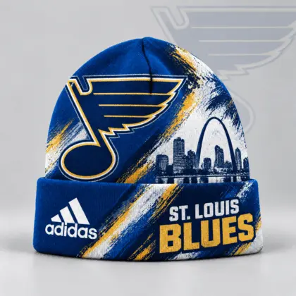 St. Louis Blues | Premium NHL Distressed Cityscape Logo Knit Beanie NDN