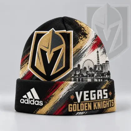 Vegas Golden Knights | Premium NHL Distressed Cityscape Logo Knit Beanie NDN