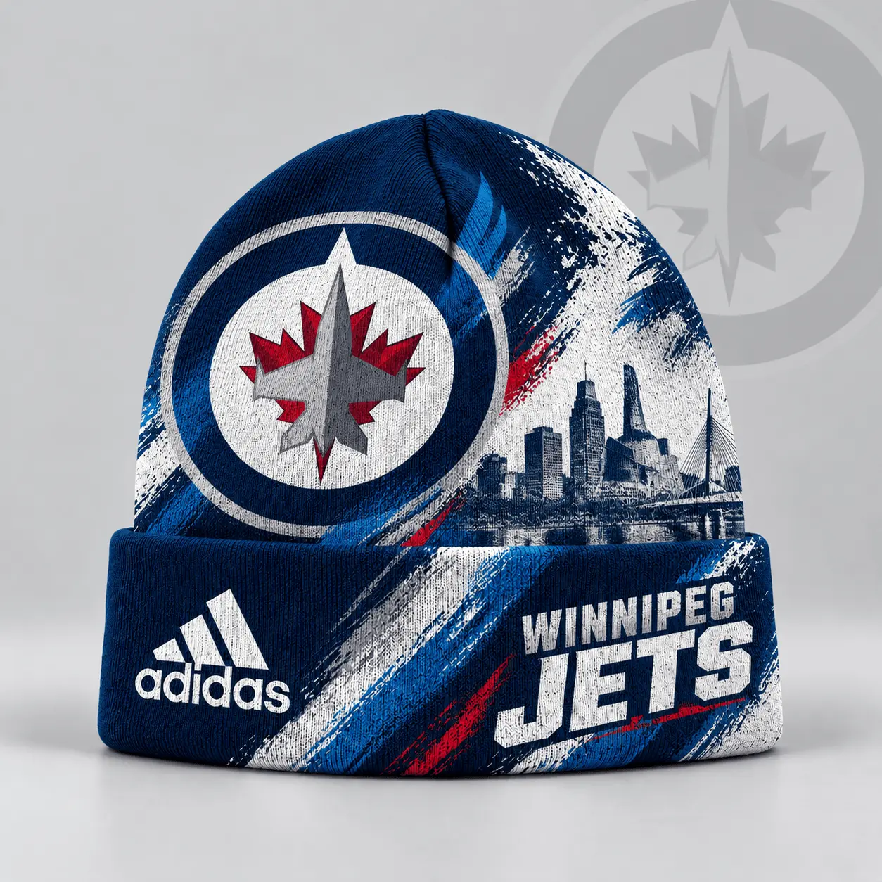 Winnipeg Jets | Premium NHL Distressed Cityscape Logo Knit Beanie NDN