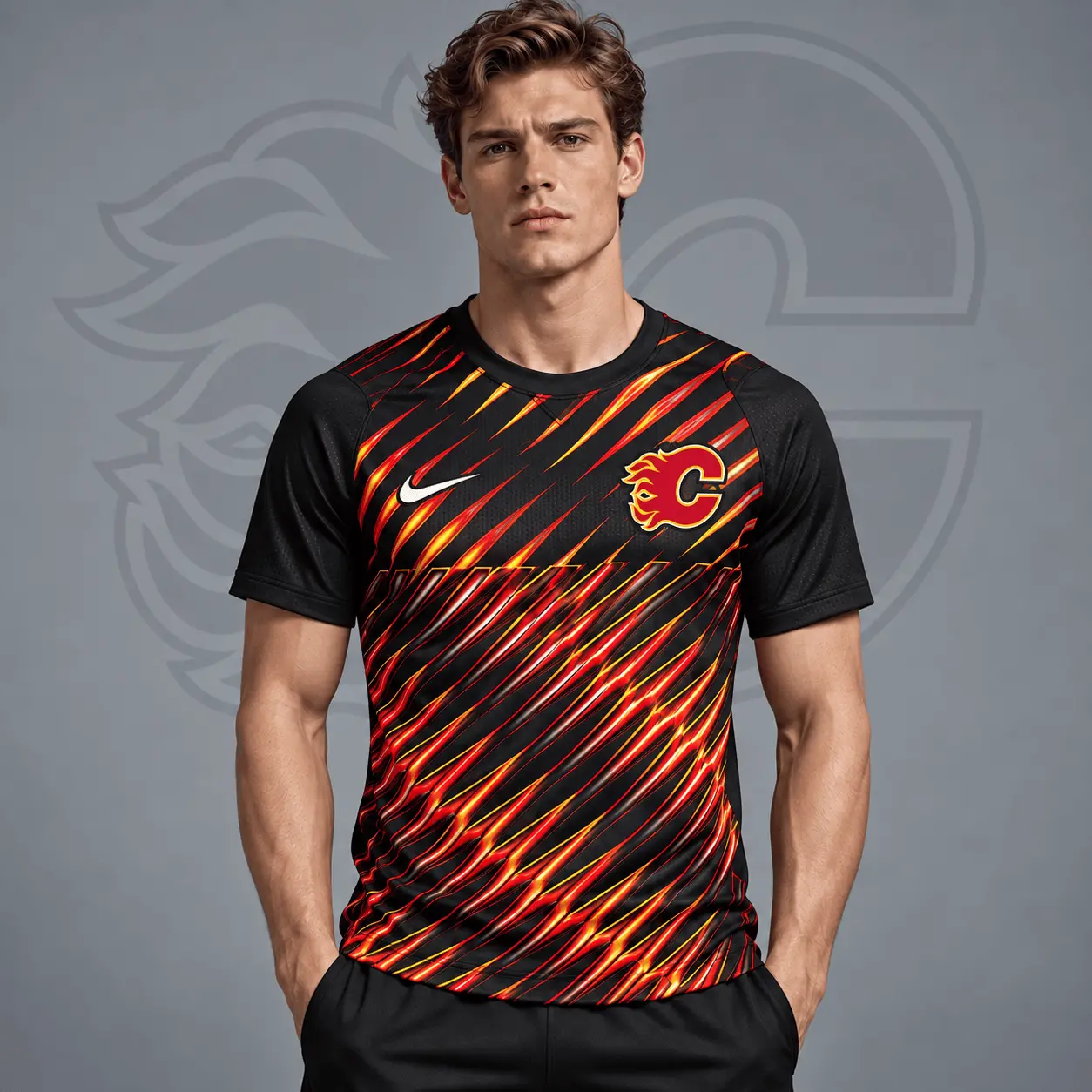 Calgary Flames | Premium NHL Inferno Slash Performance T-Shirt NDN