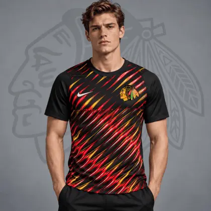 Chicago Blackhawks | Premium NHL Inferno Slash Performance T-Shirt NDN