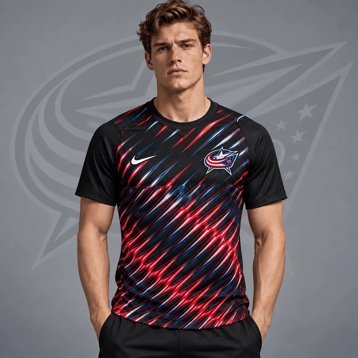 Columbus Blue Jackets | Premium NHL Inferno Slash Performance T-Shirt NDN