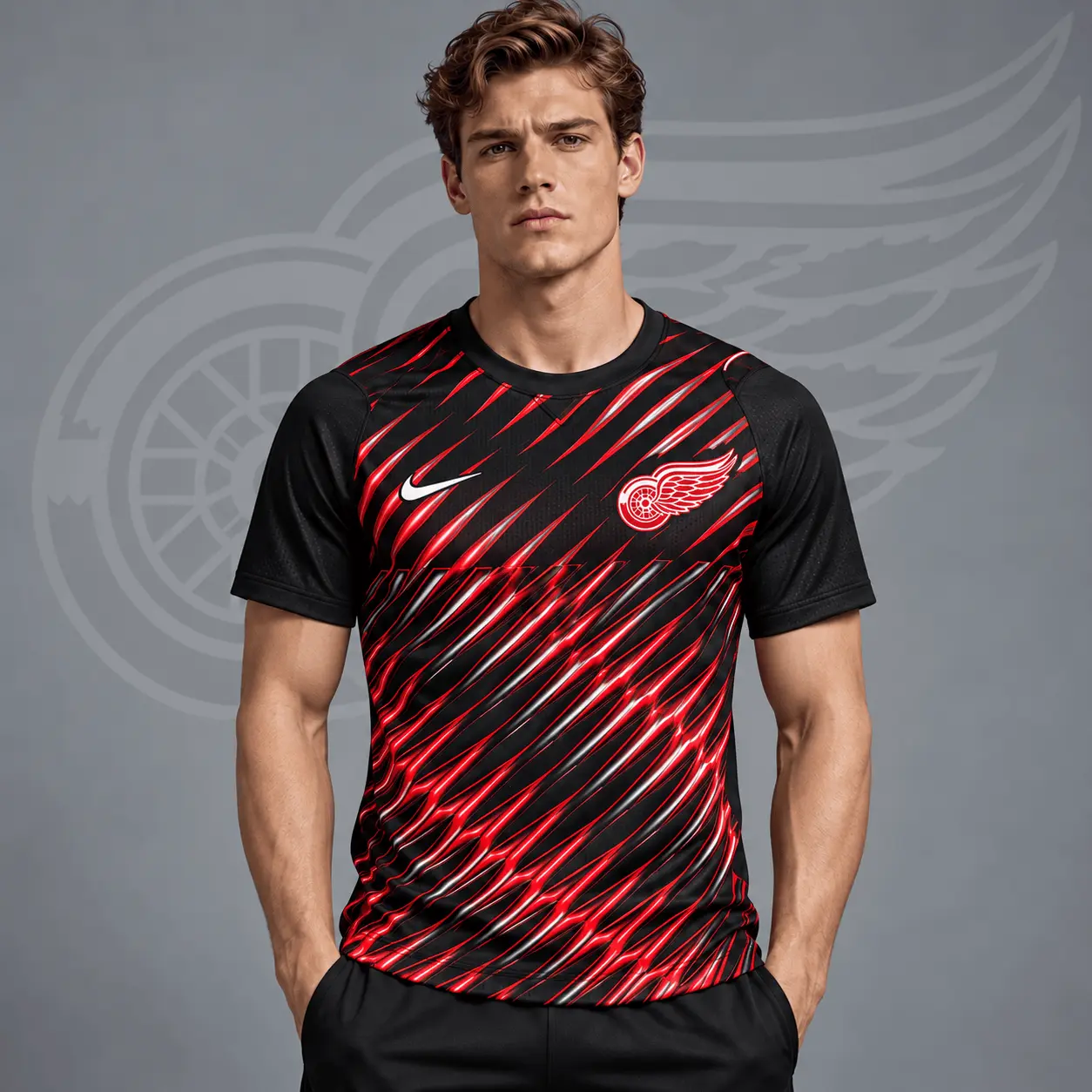 Detroit Red Wings | Premium NHL Inferno Slash Performance T-Shirt NDN