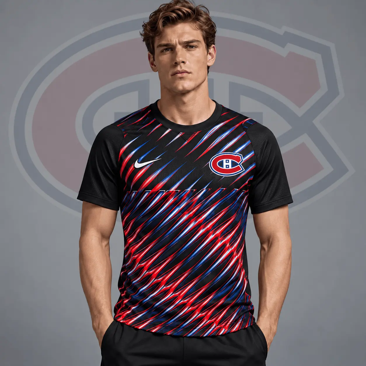 Montreal Canadiens | Premium NHL Inferno Slash Performance T-Shirt NDN
