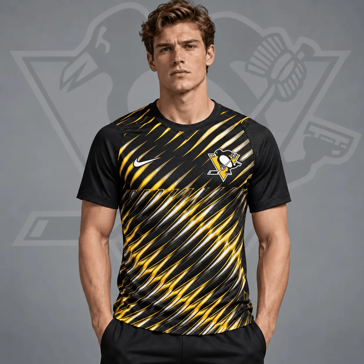 Pittsburgh Penguins | Premium NHL Inferno Slash Performance T-Shirt NDN