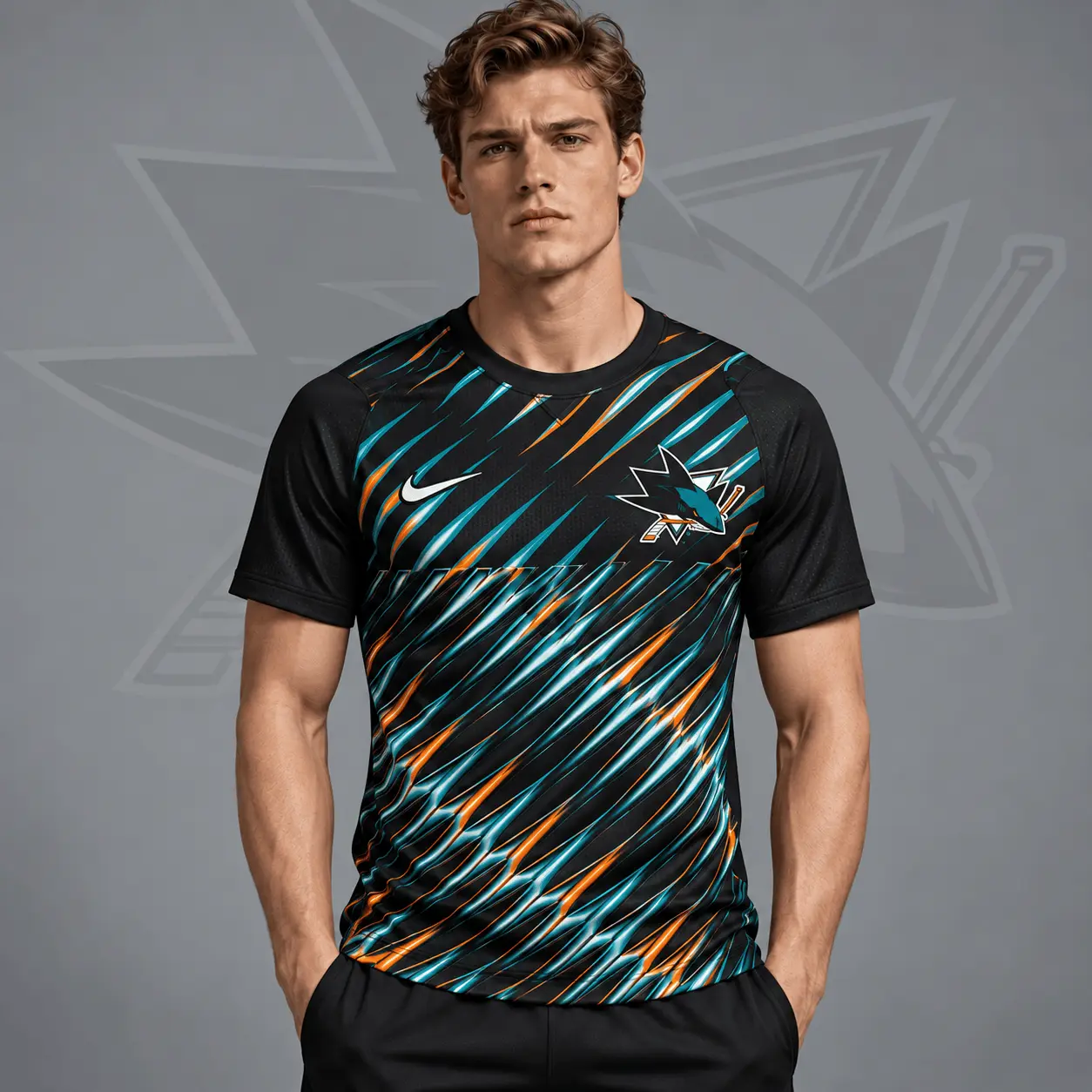 San Jose Sharks | Premium NHL Inferno Slash Performance T-Shirt NDN