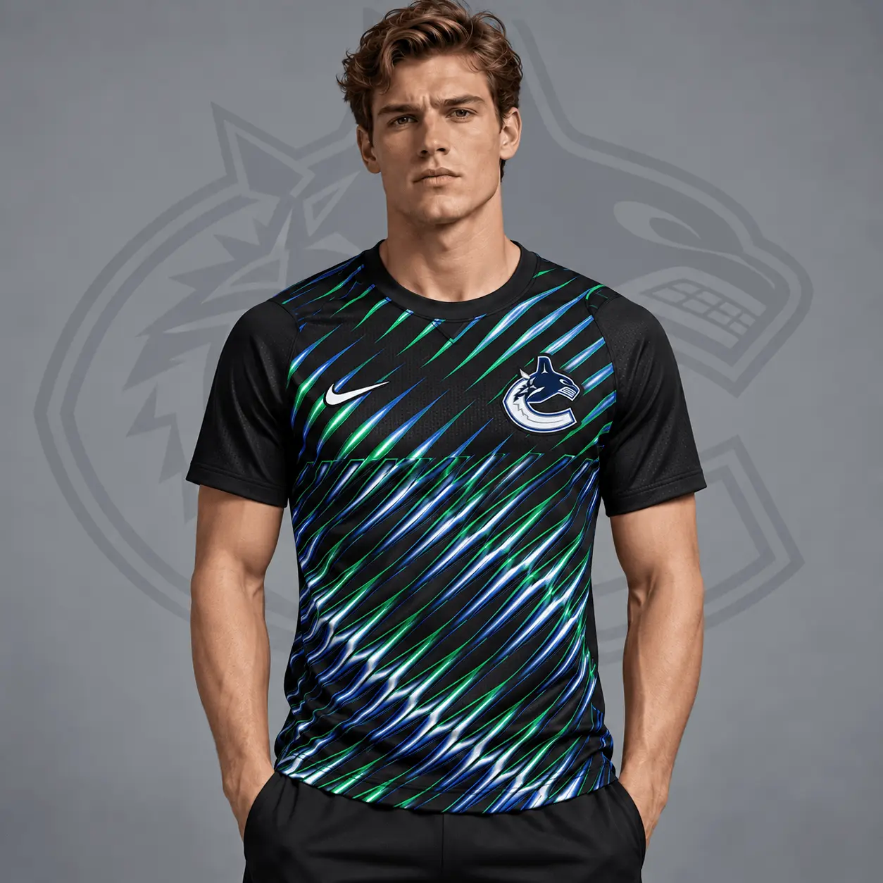 Vancouver Canucks | Premium NHL Inferno Slash Performance T-Shirt NDN