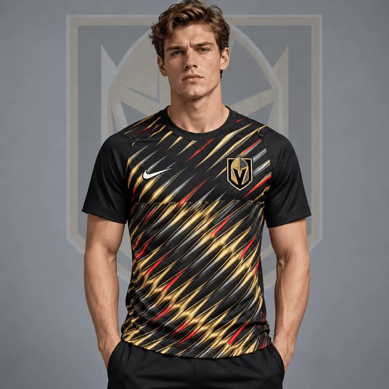Vegas Golden Knights | Premium NHL Inferno Slash Performance T-Shirt NDN