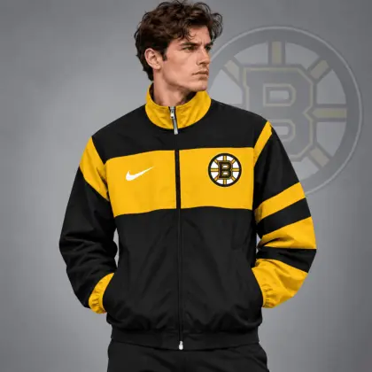 Boston Bruins | Premium NHL Retro Colorblock Full Zip Windbreaker Jacket NDN