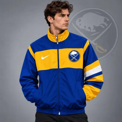 Buffalo Sabres | Premium NHL Retro Colorblock Full Zip Windbreaker Jacket NDN