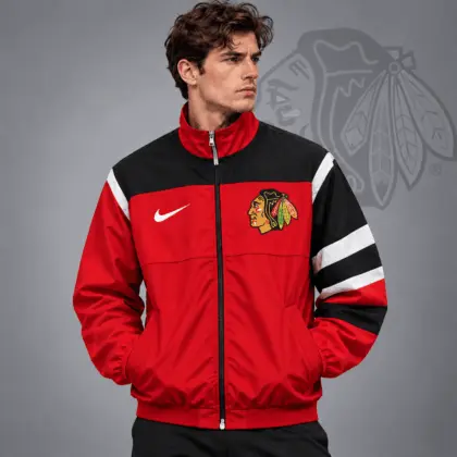 Chicago Blackhawks | Premium NHL Retro Colorblock Full Zip Windbreaker Jacket NDN